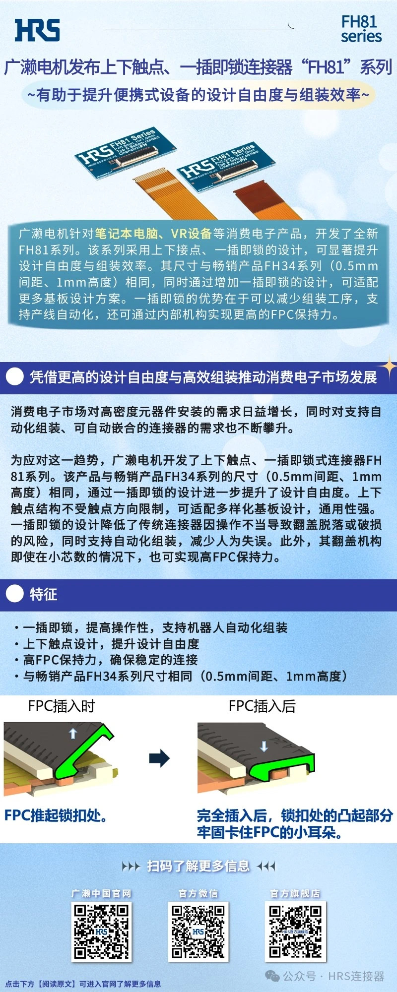 【新品發(fā)布】廣瀨電機發(fā)布上下觸點、一插即鎖連接器“FH81”系列